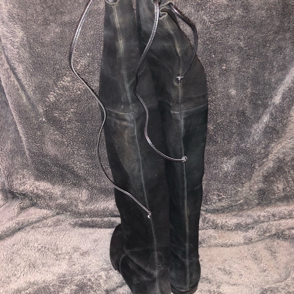 Stuart Weitzman lowland over the knee boots black Stretch suede Leather insole - Picture 3 of 7